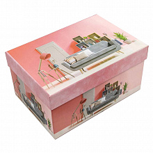 Коробка подарочная прямоугольная  16х11х7см Интерьер умеренный розовый OMG 7213367/1760