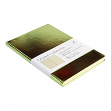 Записная книжка А5  96л Листофф Crystal Collection Желто-зеленая металлизированная иск.кожа КЗКК5962599