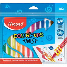 Мелки восковые 12 цветов пластиковые MAPED Color Peps Twist 860612