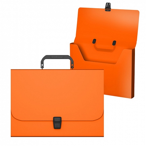 Портфель пластиковый А4 оранжевый Matt Neon Erich Krause, 50452