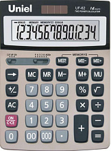 Калькулятор настольный 14 разрядов UNIEL UF-62 серебро