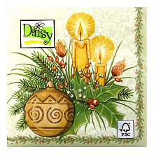 Салфетки цветные 20шт 33х33см трехслойные Daisy Maki Новый год ассорти