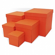 Коробка подарочная куб   9х9х9см оранжевая Д11003.067.5 