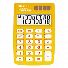 Калькулятор карманный  8 разрядов желтый SKAINER SK-108XYL 
