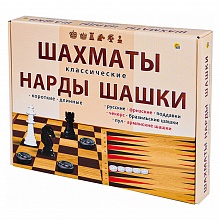 Набор настольных игр шашки, шахматы, нарды с полем Рыжий кот, ИН-0296