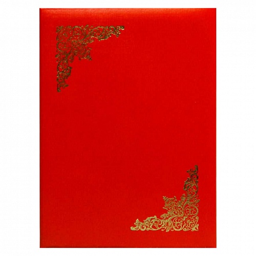 Папка адресная Виньетка А4 бумвинил с бумажной подушкой красная с ляссе с углом Имидж ПБ4001-201л