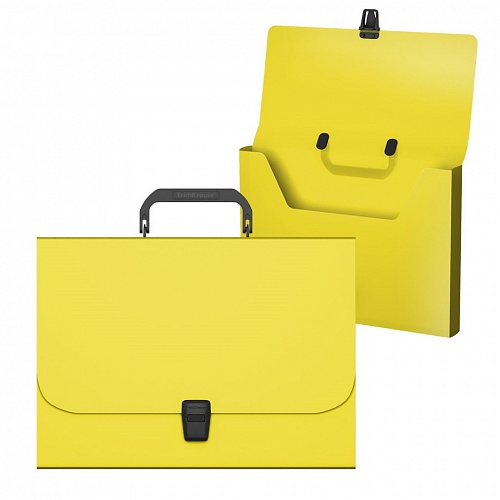 Портфель пластиковый А4 желтый Matt Neon Erich Krause, 50453