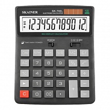 Калькулятор настольный 12 разрядов черный SKAINER SK-700L большой бухгалтерский