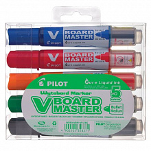 Набор маркеров по доске  5цв 4мм круглые PILOT V-Board Master, WBMA-VBM-M-S5