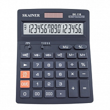 Калькулятор настольный 16 разрядов черный SKAINER SK-116