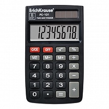 Калькулятор карманный 8 разрядов черный PC-101 Erich Krause, 40101