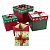 Коробка подарочная куб  19х19х18,5см с бантиком Новогодние шапочки OMG 720300-763