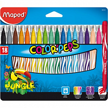 Фломастеры 18 цветов MAPED Color Peps Jungle 845421