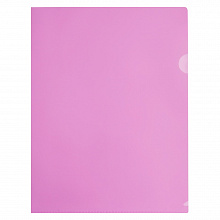 Папка-угол А4 пластик 0,18мм розовый Pastel Бюрократ EPAST/PINK