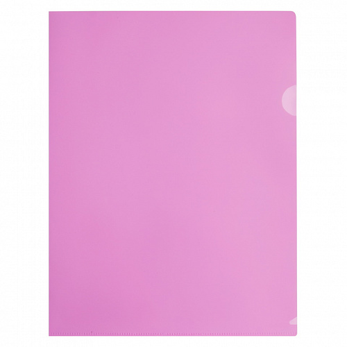Папка-угол А4 пластик 0,18мм розовый Pastel Бюрократ EPAST/PINK