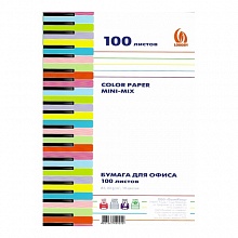 Бумага для офисной техники цветная А4  80г/м2 100л 10 цветов ЛОРОШ Мини 44905/БЦ-ММ-100
