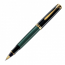 Ручка роллер PELIKAN Souveraen R400 Black Green GT F черный 0,8мм 997494