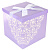 Коробка подарочная квадратная  25,5х25,5х25см трансформер Фиолетовые завитки Pioneer 59394, YK-803A126