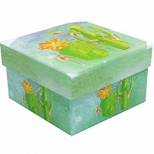 Коробка подарочная квадратная 9,5х9,5х5,5см Тропики OMG-GIFT 720261/8