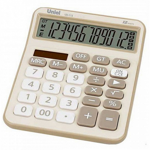 Калькулятор настольный 12 разрядов UNIEL UD-113BG бежевый