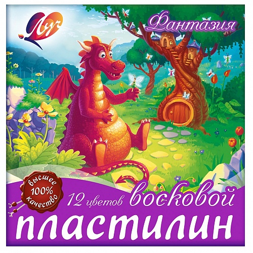 Пластилин 12 цв восковой со стеком Фантазия Луч 25с1523-08
