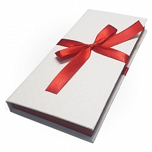 Коробка подарочная для денег 17,2х8,3х1,6см белая-бордовая с бантом Д10303П.025 Рута