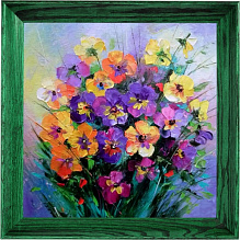 Мозаика алмазная "Анютины глазки" 40х40 см, COLOR KIT, 10008