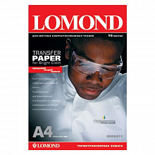 Бумага трансферная Lomond А4 140г/м2 10л белая для светлых х/б тканей (цена за 1 лист) 0808411