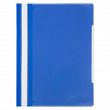Скоросшиватель пластиковый А4 синий, с карманом Бюрократ PS-K20BLU
