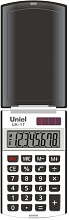 Калькулятор карманный  8 разрядов UNIEL UK-17K с вертикальной крышкой, черный