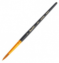Кисть синтетика № 5 круглая, короткая черная ручка Roubloff ЖС1-05,05Ж