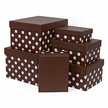 Коробка подарочная прямоугольная  19х19х9см Темный-шоколад Д10103П.073.4