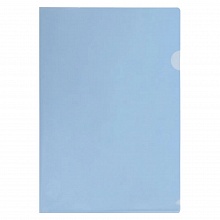 Папка-угол А4+ пластик 0,18мм голубой FlexOffice, FO-CH04 Blue