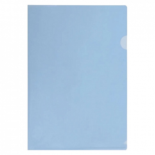 Папка-угол А4+ пластик 0,18мм голубой FlexOffice, FO-CH04 Blue