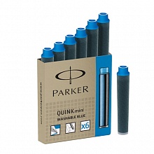 Капсулы для перьевых ручек синие мини набор 6шт. PARKER (цена за шт.) S0767240/1950409