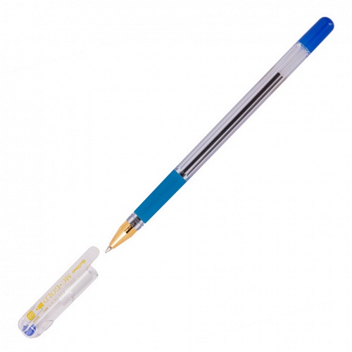 Ручка шариковая 0,7мм синий стержень масляная основа MunHwa MC Gold BMC07-02