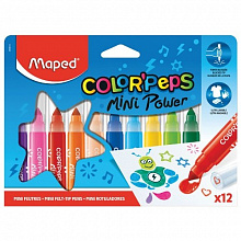 Фломастеры утолщенные 12 цветов со штампами MAPED Color Peps Jumbo 846612