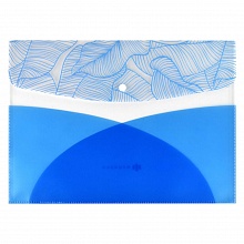 Папка-конверт с кнопкой А4 Голубые листья Феникс, 58809