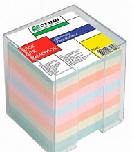Блок для записи  9х9х9см цветной, пластиковый бокс Стамм, ПЦ41-43                  