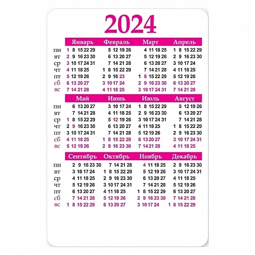 Календарь  2024 год карманный Праздник 9900667