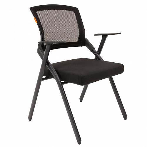 Кресло для посетителей Chairman Nexx черное тканевое покрытие, спинка черная сетка DW01