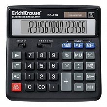 Калькулятор настольный 16 разрядов черный DC-416 Classic Erich Krause, 40416
