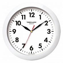 Часы настенные белая рама TROYKA, 11110118