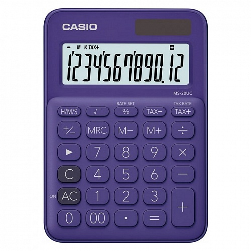 Калькулятор настольный 12 разрядов CASIO фиолетовый MS-20UC-PL-S-EC