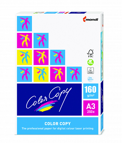 Бумага для офисной техники IQ Color copy clear А3 160г/м2 250л белизна 161% для лазерных принтеров