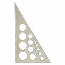 Треугольник пластиковый 30х60х90° 19см с окружностями тонированный Проф-Пресс, Л-6217