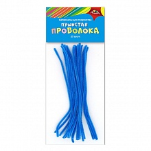 Проволока синельная пушистая 30см 25шт голубая КТС-ПРО, С3298-03