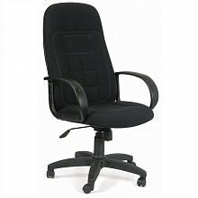 Кресло офисное Chairman 727 черное тканевое покрытие, спинка черная 10-356