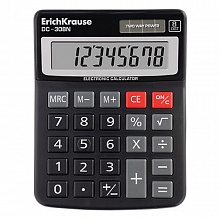 Калькулятор настольный  8 разрядов черный DC-308N Classic Erich Krause, 50308