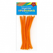 Проволока синельная пушистая 30см 25шт оранжевая КТС-ПРО, С3298-05